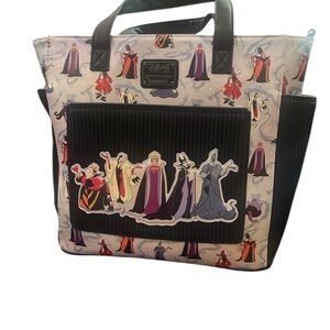 Loungefly Disney Villains Black and Cream Tote Bag